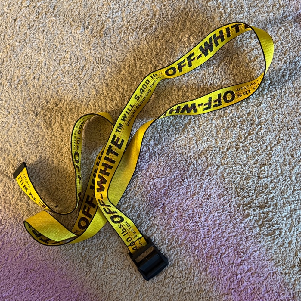 Off-White Vibrant Yellow Strap with Black Accents